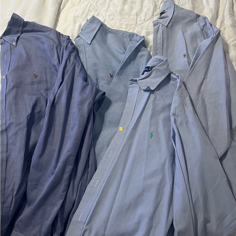 Lot of 4 men’s Ralph Lauren polo button down dress Shirt size XL